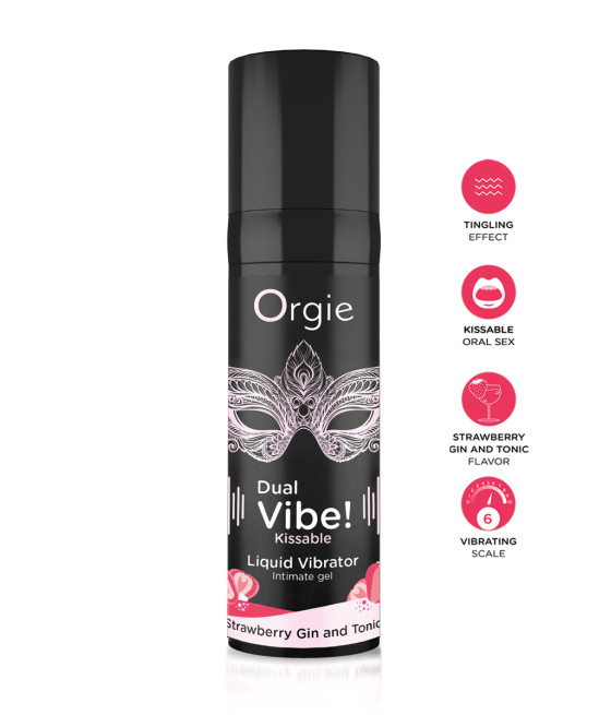 Gel d'excitation Dual Vibe Strawberry Gin Tonic Liquid Vibrator