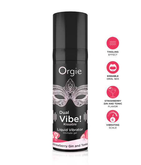Gel d'excitation Dual Vibe Strawberry Gin Tonic Liquid Vibrator