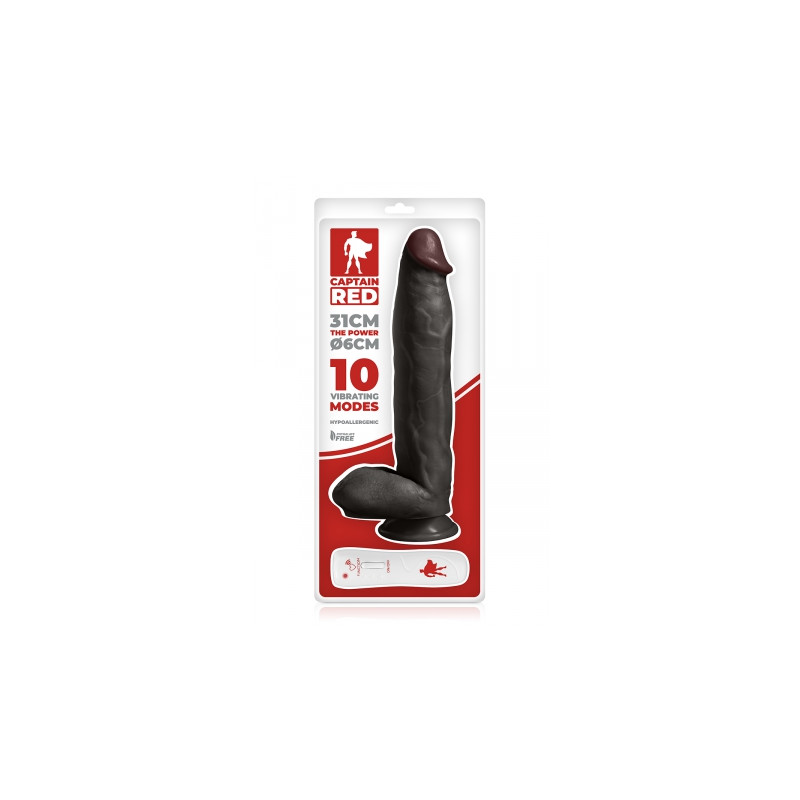 Vibro XXL The Power Black 31 x 6 cm - Captain Red