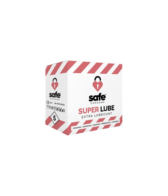 5 préservatifs Safe Super Lube