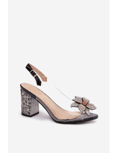 Sandales à talons Élégantes en Cuir Noires 2