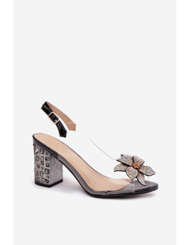 Sandales à talons Élégantes en Cuir Noires