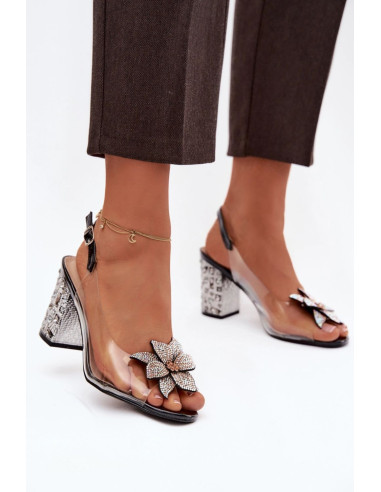 Sandales à talons Élégantes en Cuir Noires