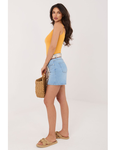 Short Élégant en Coton Bleu