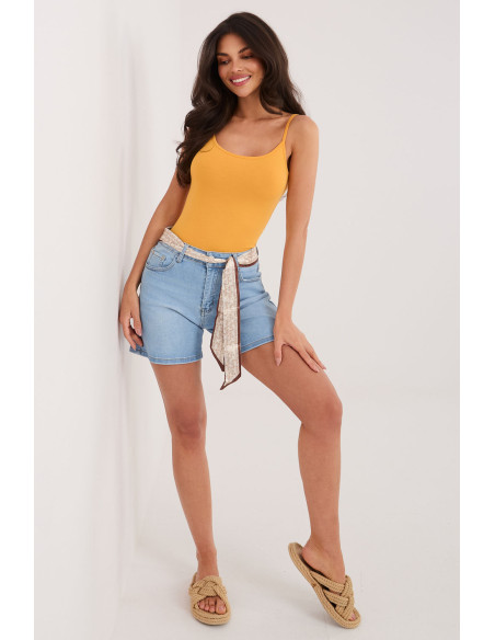 Short Élégant en Coton Bleu