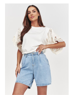 Shorts en jean Classique en Coton Bleue