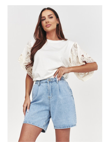 Shorts en jean Classique en Coton Bleue
