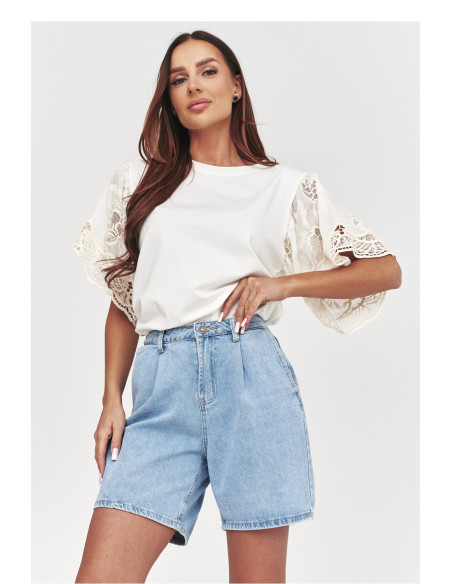 Shorts en jean Classique en Coton Bleue