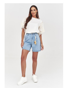 Shorts en jean Classique en Coton Bleue 2