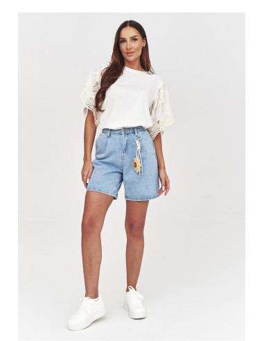 Shorts en jean Classique en Coton Bleue