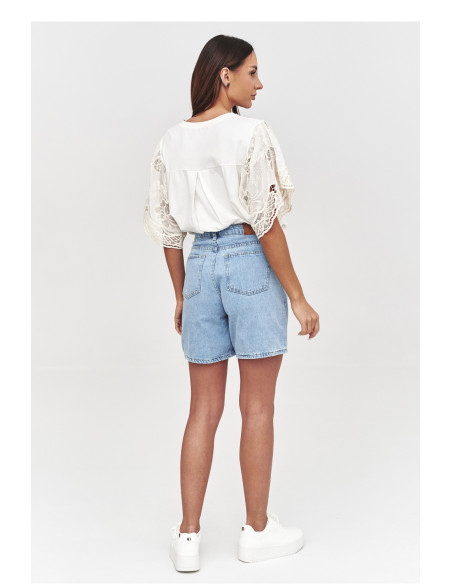 Shorts en jean Classique en Coton Bleue
