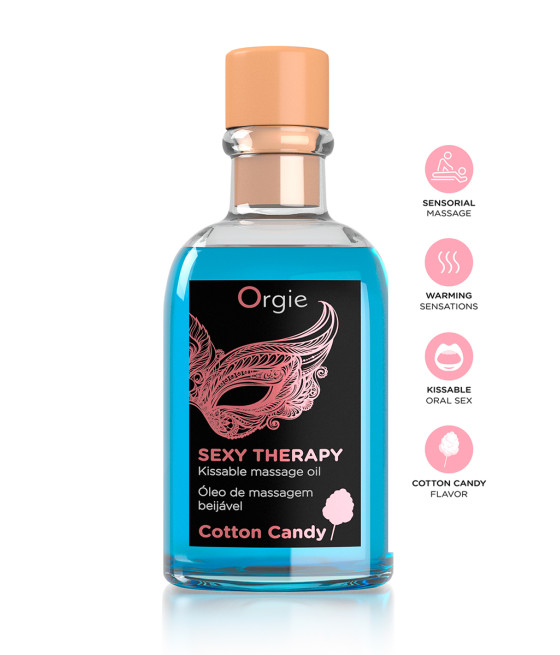 Huile de massage embrassable Sexy Therapy barbe à papa