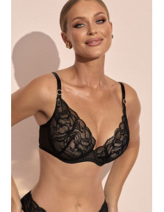 Soutien-Gorge Push-Up Délicat en Dentelle Noir
