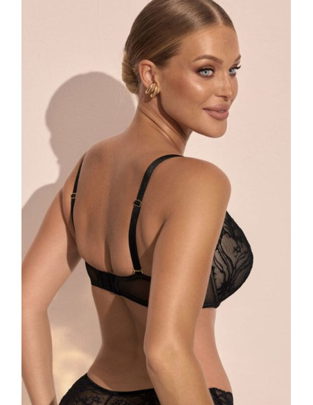 Soutien-Gorge Push-Up Délicat en Dentelle Noir