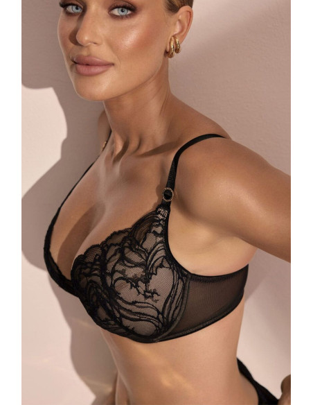 Soutien-Gorge Push-Up Délicat en Dentelle Noir