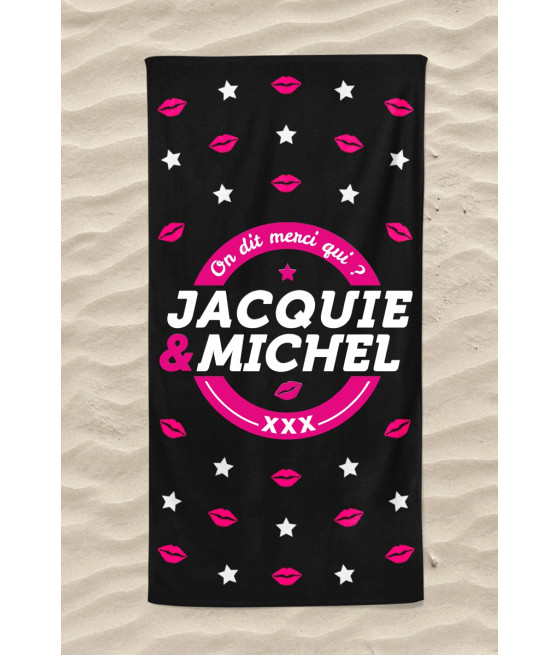 Serviette de plage Jacquie et Michel Bisous