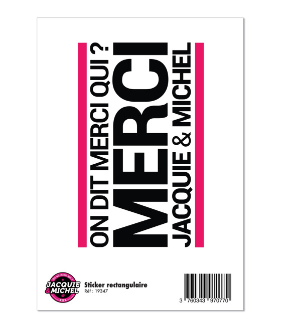 Grand sticker J&M rectangle blanc