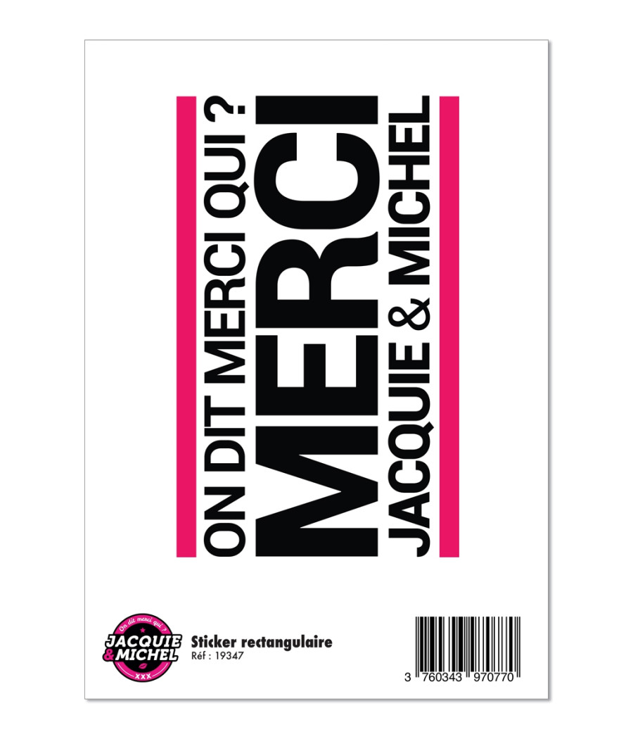 Grand sticker J&M rectangle blanc Grand sticker J&M rectangle blanc