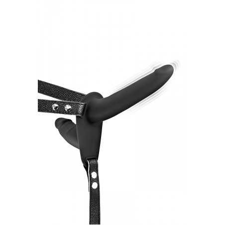 Double gode ceinture noir vibrant - Fetish Tentation