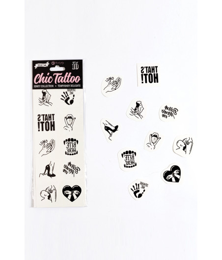 10 tatouages temporaires Kinky Collection - Secret Play