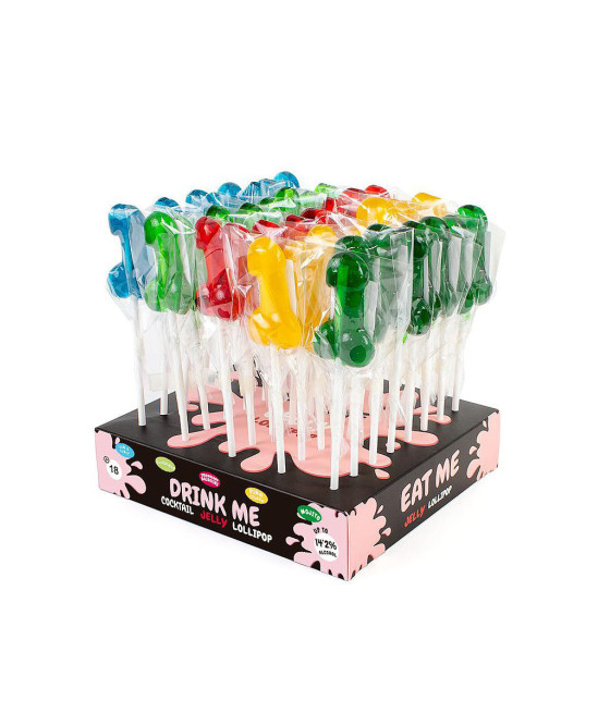 Présentoir avec 40 sucettes pénis alcoolisees