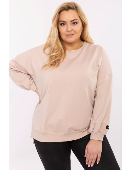 Sweatshirt Classique en Coton Beige