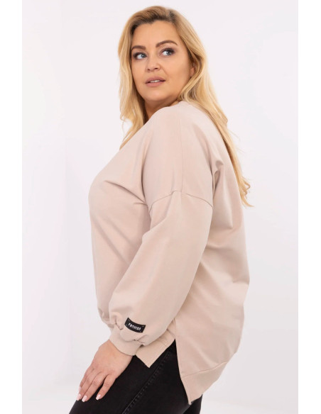 Sweatshirt Classique en Coton Beige