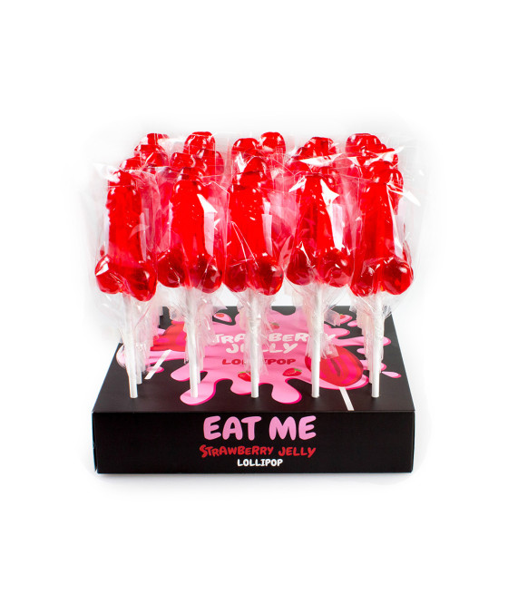 Présentoir de 40 sucettes pénis à la fraise