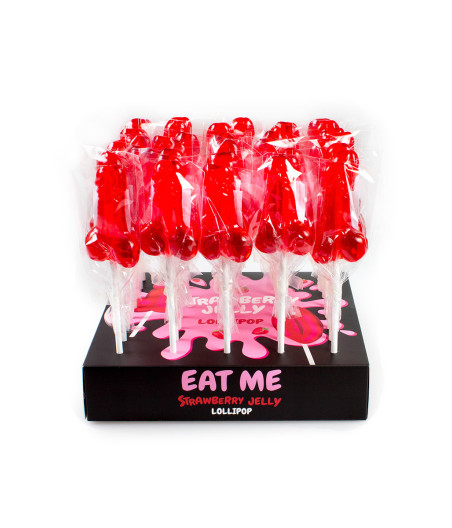 Présentoir de 40 sucettes pénis à la fraise