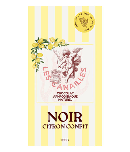 Chocolat noir citron confit - Tablette 100g - Les canailles