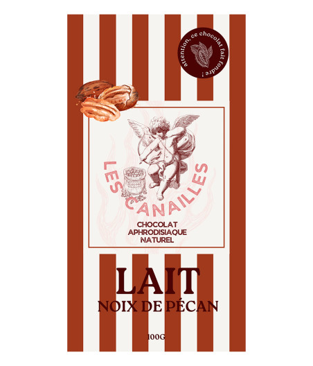 Chocolat au lait noix de pécan - Tablette 100g - Les canailles