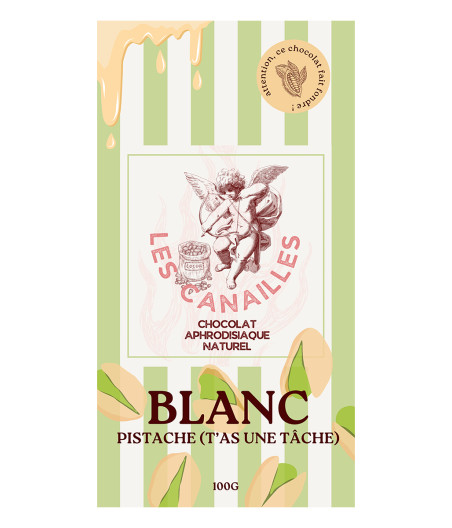 Chocolat blanc pistache - Tablette 100g - Les canailles