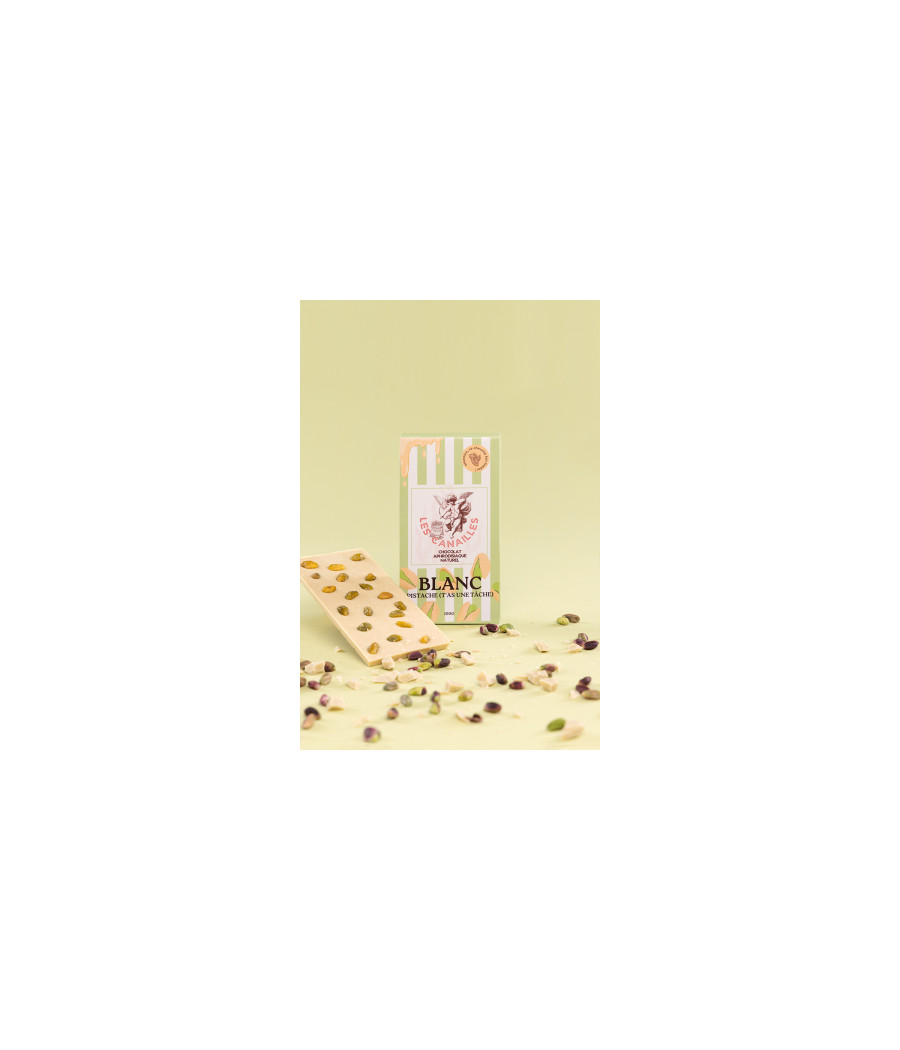Chocolat blanc pistache - Tablette 100g - Les canailles