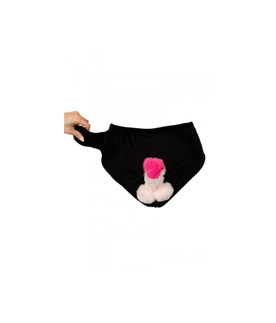 Slip avec pénis en peluche mobile