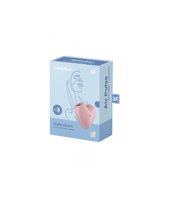 Double stimulateur Cutie Heart rose - Satisfyer Double stimulateur Cutie Heart rose - Satisfyer