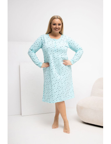 Chemise de nuit Plus Size Élégante en Coton