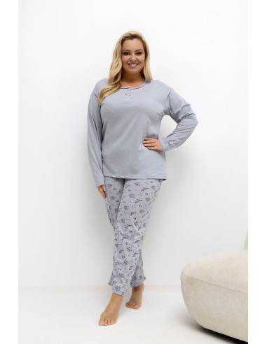 Pyjama Taille Plus Élégant en Coton