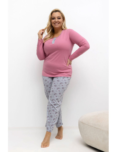 Pyjama Taille Plus Élégant en Coton