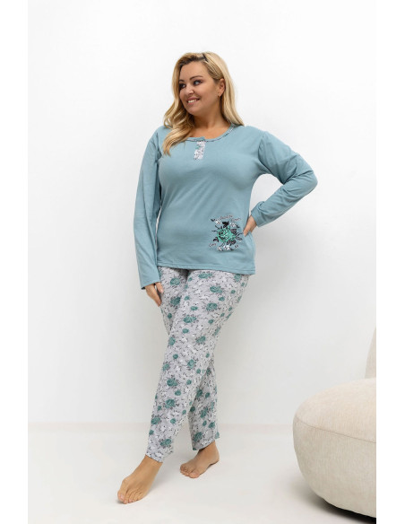 Pyjama Taille Plus Élégant en Coton