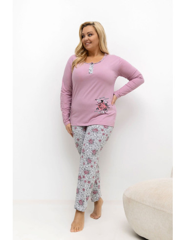 Pyjama Taille Plus Élégant en Coton
