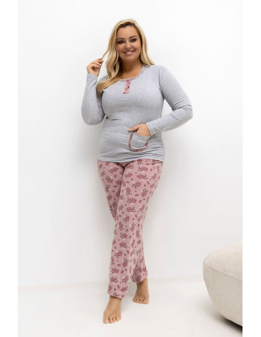 Pyjama Taille Plus Floral en Coton