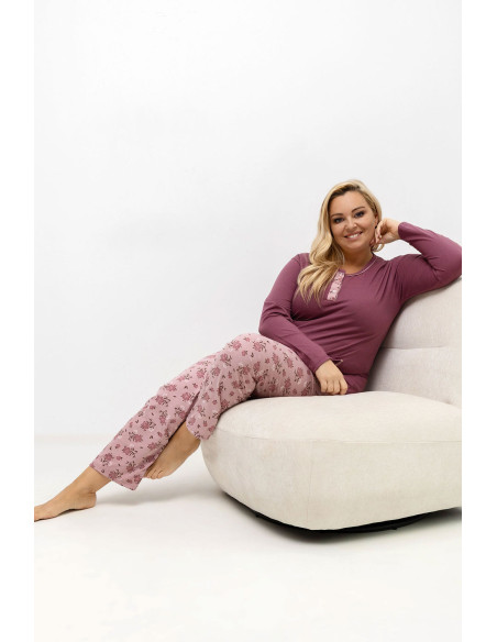 Pyjama Taille Plus Floral en Coton
