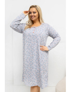 Chemise de nuit Plus Size Élégante en Coton Grise
