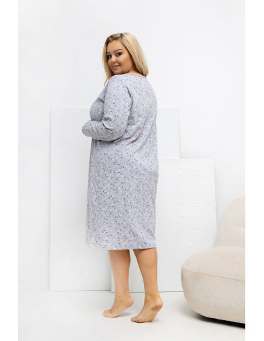 Chemise de nuit Plus Size Élégante en Coton Grise