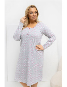 Chemise de nuit Plus Size Élégante en Coton Grise