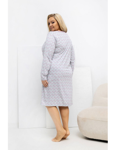 Chemise de nuit Plus Size Élégante en Coton Grise