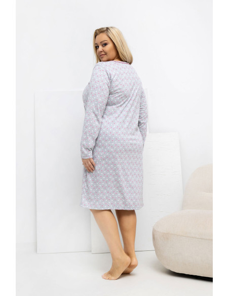 Chemise de nuit Plus Size Élégante en Coton Grise