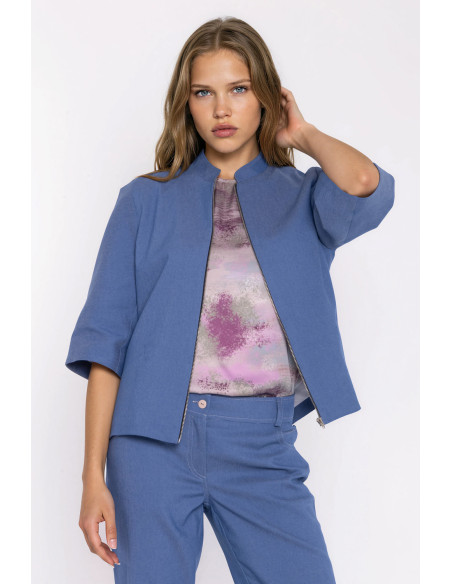 Veste en jean Classique en Coton Bleue
