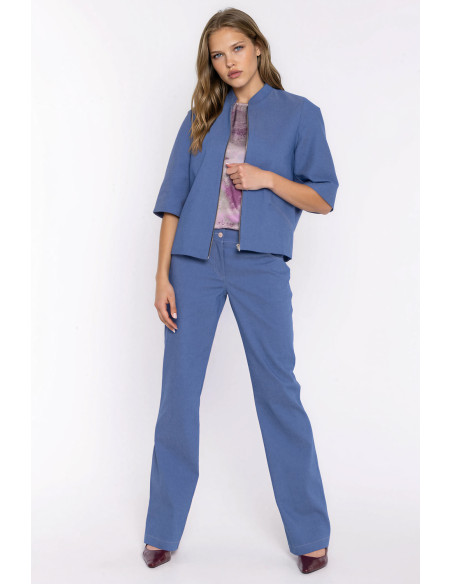 Veste en jean Classique en Coton Bleue
