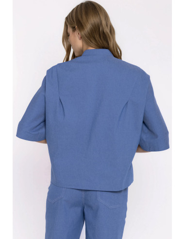 Veste en jean Classique en Coton Bleue